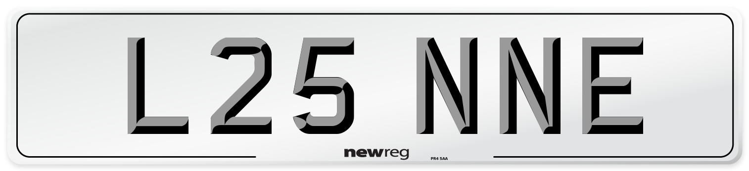 L25 NNE Number Plate from New Reg